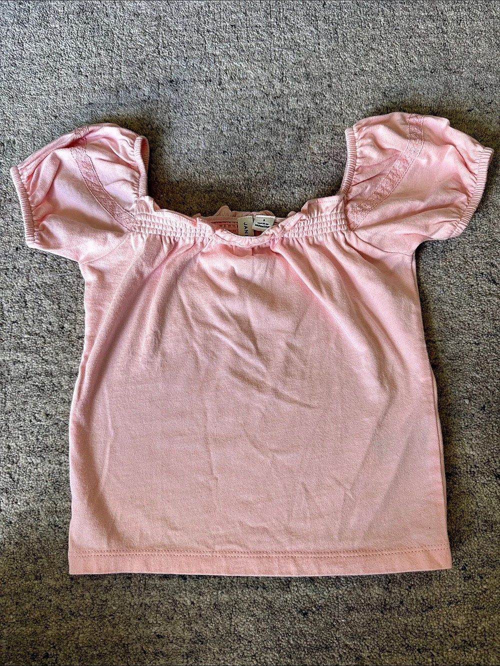 Janie and Jack Pink Puff Sleeve Top Size 3 Like New